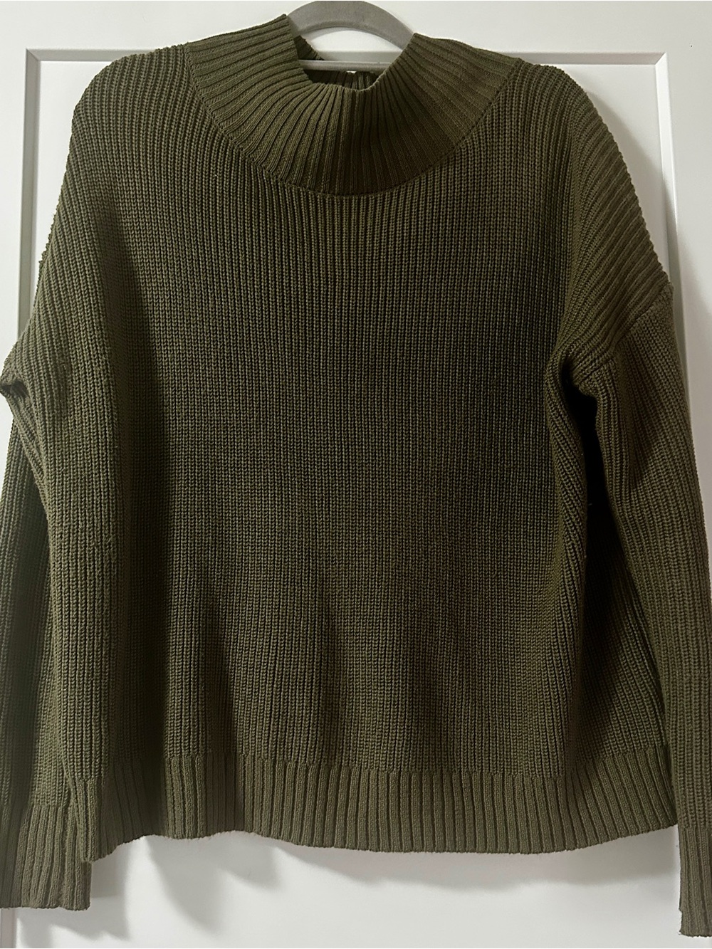 Becool Women’s Olive Green Mock Neck Knit Sweater